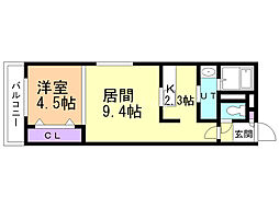 エムシーティンク2 1LDKの間取図画像