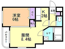 平岸スクエア21 1LDKの間取図画像
