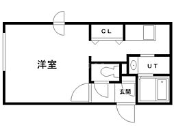 ル・ノール平岸通 1Kの間取図画像