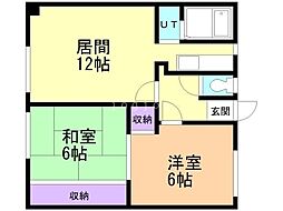 ニューハイツ菅谷 2LDKの間取図画像