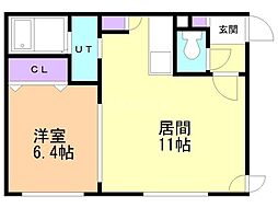 プリモマーレ月寒公園 1LDKの間取図画像