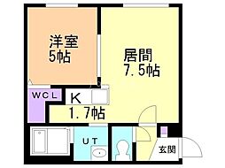 Rexvail澄川1-3 1LDKの間取図画像