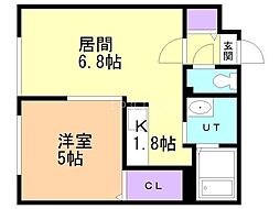 NOAH平岸 1LDKの間取図画像
