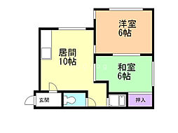 メゾンアーバン 2階2LDKの間取り