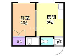 ビィラディンクス 1DKの間取図画像