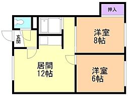 ハイグレード19 2LDKの間取図画像