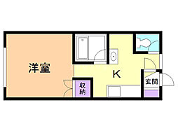 スーベニール南町 1Kの間取図画像