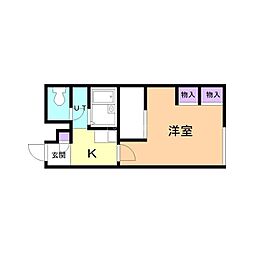 レオパレスリブラ 1Kの間取図画像