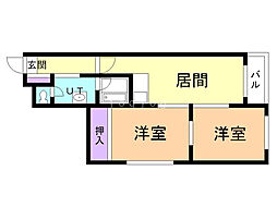 ロイヤルパレス23 2LDKの間取図画像