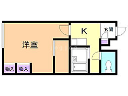 レオパレスディアコート2 1Kの間取図画像