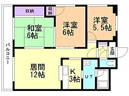 ロックパディ 3LDKの間取図画像