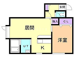 メゾンヤスマル2 1LDKの間取図画像