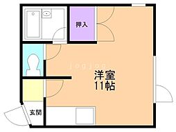 サテライト井上 ワンルームの間取図画像