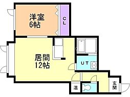 サングランディ 1LDKの間取図画像