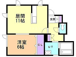 アクアフェアリー 1LDKの間取図画像