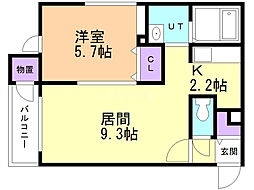 Mond2.2 1LDKの間取図画像