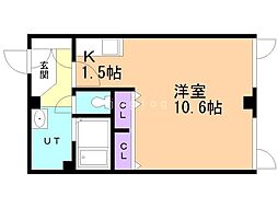 ハイムニシヤマ 1Kの間取図画像