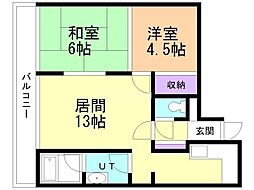 シャトー414 2LDKの間取図画像