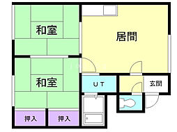 コーポ元町 2LDKの間取図画像
