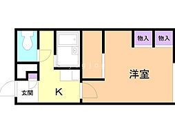 レオパレス野幌 1Kの間取図画像