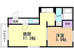 エフステージ大和 1LDKの間取図画像