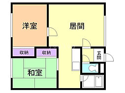 ルーベデンス77A 2LDKの間取図画像
