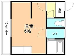 宮の下ハイツNo.1 ワンルームの間取図画像