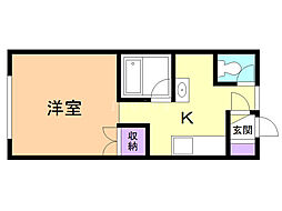 スーベニール南町 1Kの間取図画像