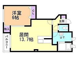 ジュエリーグラン 1LDKの間取図画像