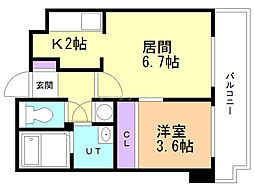 グレースカナリア 1DKの間取図画像