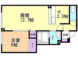 ブリアンコリーヌ 1LDKの間取図画像
