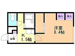 レオパレスシャルトル 1Kの間取図画像