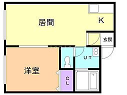 ココレーマン2 1LDKの間取図画像