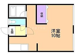 アップルハイツ ワンルームの間取図画像