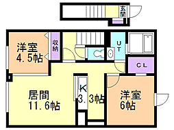 ブリアンイリーデ 2LDKの間取図画像