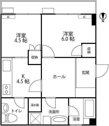 2Kの間取りは、お一人様やカップル、ペットとの新生活に最適です。