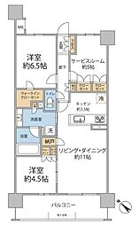 レーベン金沢WESFORT 2SLDKの間取図画像