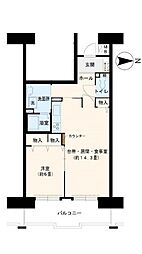 UR都市機構フレール兵庫浜崎通28号棟 1LDKの間取図画像