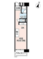 UR都市機構ポートアイランド団地58号棟 1DKの間取図画像