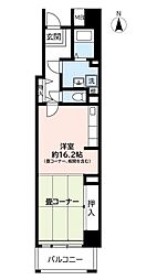 UR都市機構キャナルタウンウエスト4号棟 1Kの間取図画像
