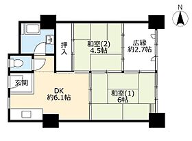 UR伝法  ｜ 大阪府大阪市此花区伝法6丁目（賃貸マンション2DK・10階・44.55㎡） その2