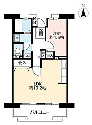 UR都市機構アルビス寺本6号棟 1LDKの間取図画像