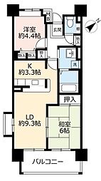 UR都市機構西宮マリナパークシティ丘のある街1番館 2LDKの間取図画像