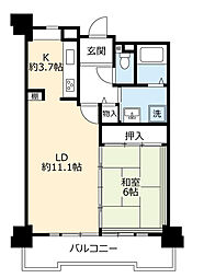 UR都市機構酉島リバーサイドヒルなぎさ街20号棟 1LDKの間取図画像