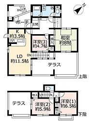 UR都市機構グリーンヒルズ東山台125号棟 4LDKの間取図画像