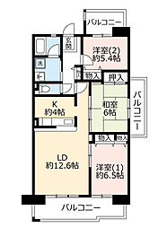 UR都市機構酉島リバーサイドヒルなぎさ街19号棟 3LDKの間取図画像