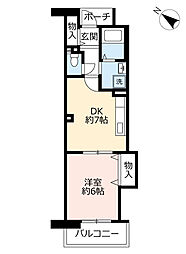 UR都市機構リバーサイド出来島 1DKの間取図画像