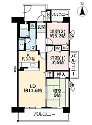 UR都市機構シティハイツ西宮北口 3LDKの間取図画像