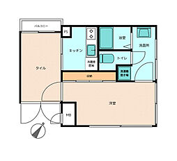 PORTO白金長者丸 2階2Kの間取り