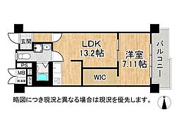 シャトー三愛 1LDKの間取図画像
